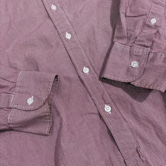 J. Crew Flex Cotton Blend Slim Fit Red Long Sleeve Button Down Men's Size XL - Picture 9 of 10